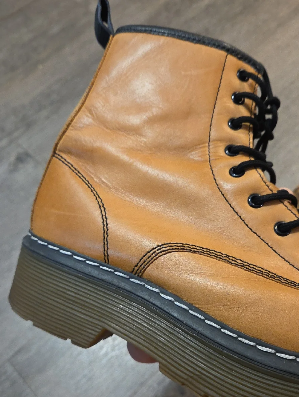 Roolee • "Elvis" Tan Leather Platform Combat Boots - Picture 12 of 12
